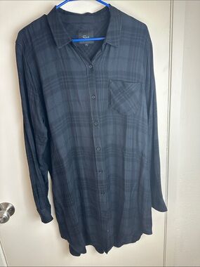 Rails women’s Long-Sleeve Black Plaid Button-Up dress